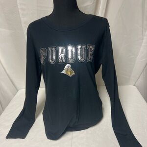 Purdue Women's Black Long Sleeve Top 2XL Football Tailgating Perfect